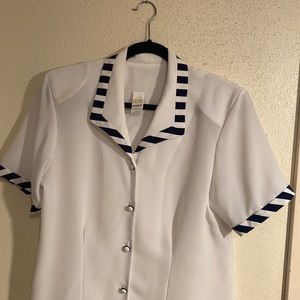 Limited Edition Unity white blouse beautifully collar.